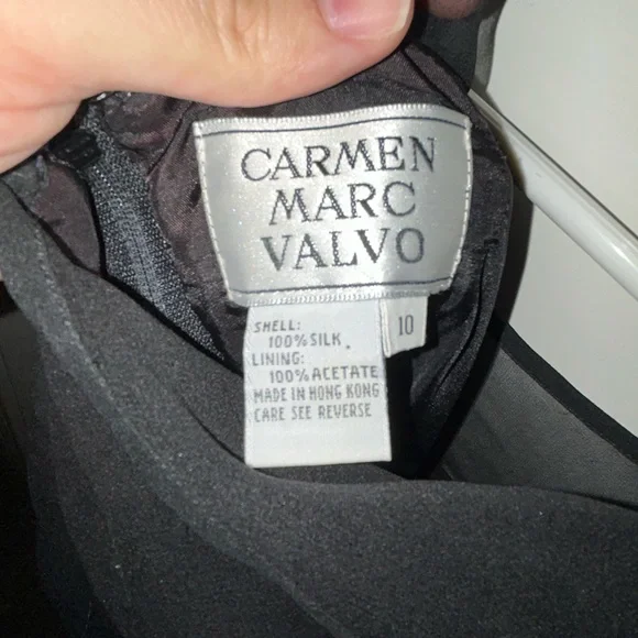 Carmen Marc Valvo Black Sheer Maxi Dress - Picture 3 of 6